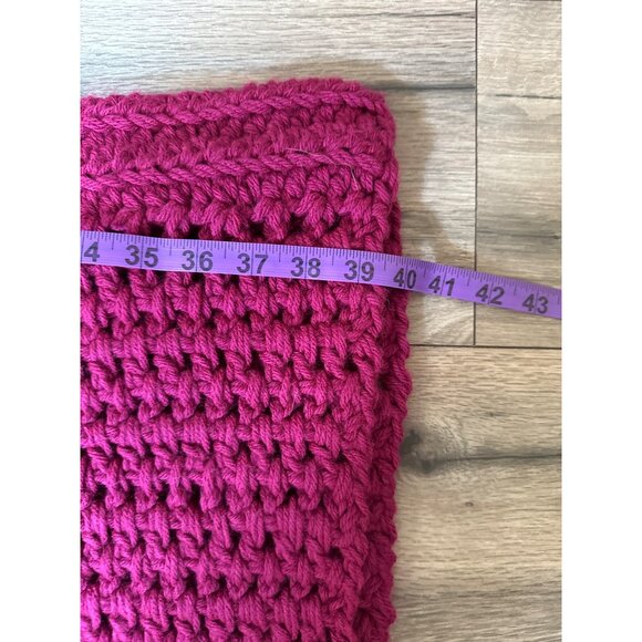 Handmade Birchberry Lane Burgundy Raspberry Chunky Knit Pocket Shawl Sweater Coz - Picture 7 of 7